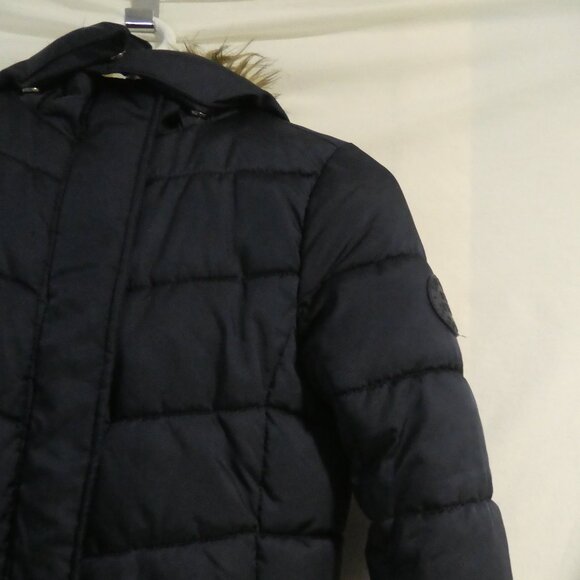 H&M | size 10-11 years | Navy Blue Hooded Quilted Puffer Coat - Parka - Jacket - Picture 6 of 13